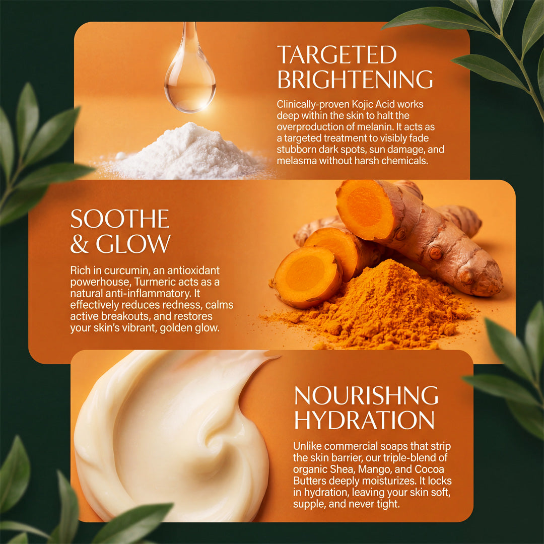Radiance Complexion Bar: Kojic Acid & Turmeric